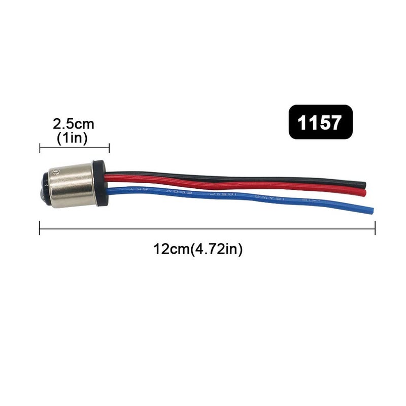 YSY 4Pcs Details about BA15S 1156 BAY15D 1157 Male Adapter connector socket Wiring Harness For Tail Lamp Headlight Signal Retrofit (1157) - Image 3